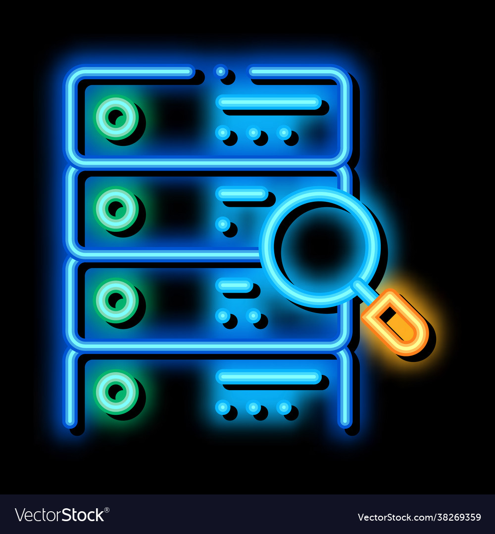 Particle research algorithm neon glow icon vector image Particle research algorithm neon glow icon
