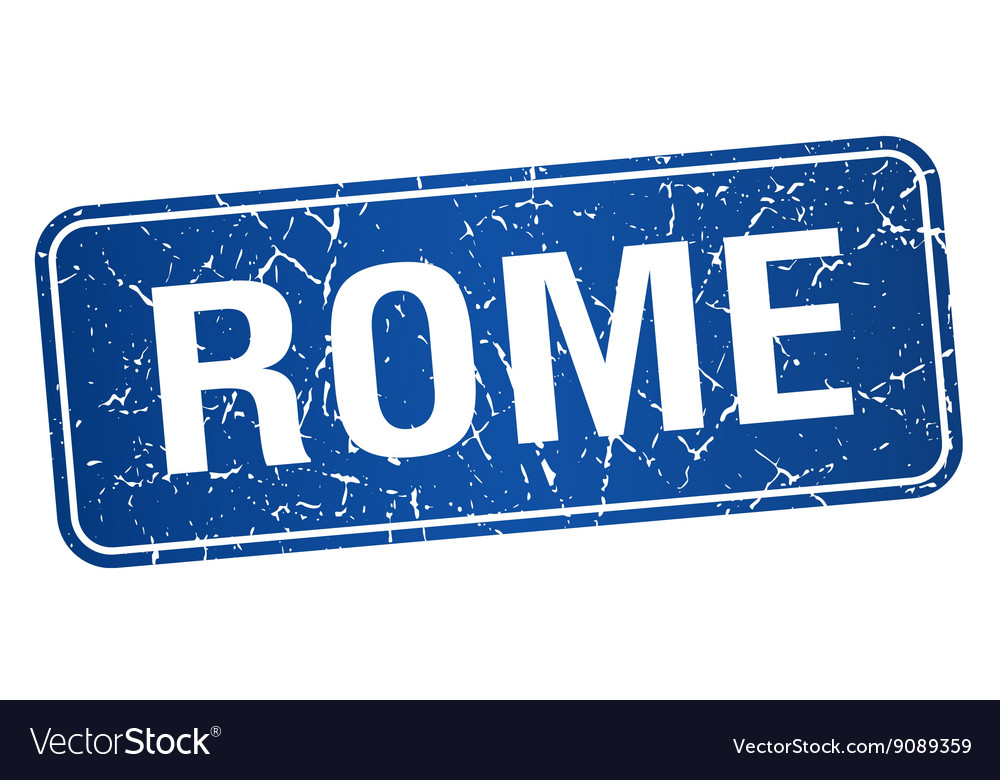 Rome blue stamp isolated on white background