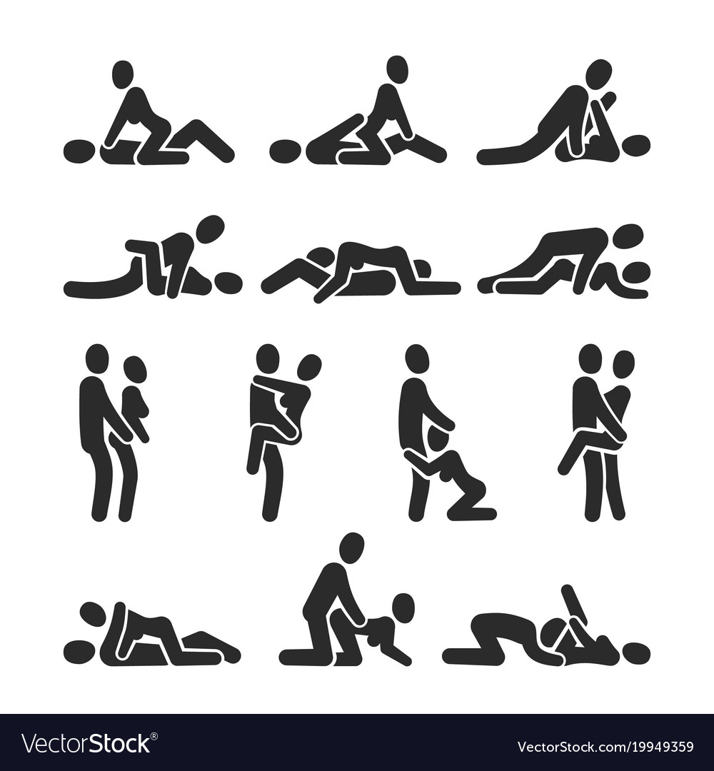 Sexual position icons sex positioning Royalty Free Vector photo