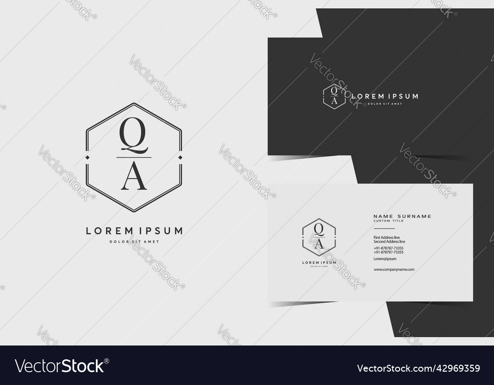Simple hexagon qa monogram logo icon modern vector image Simple hexagon qa monogram logo icon modern
