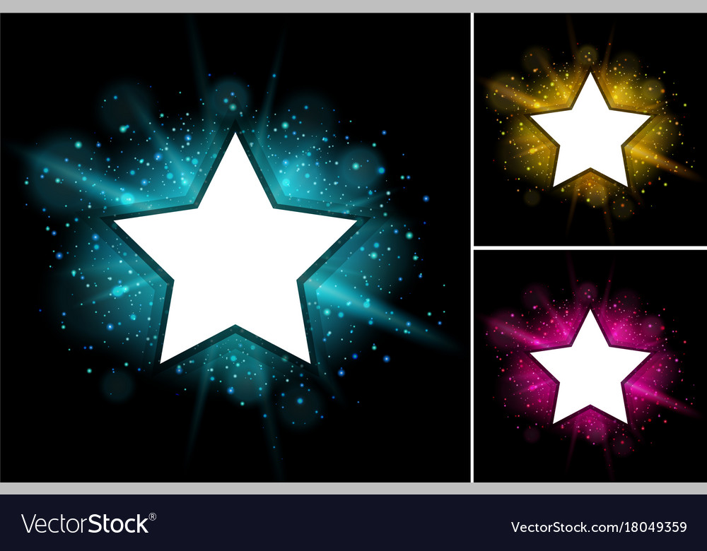 star-frame-template-with-bright-light-in-vector-image