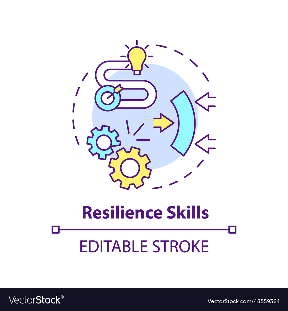 2d customizable thin line icon resilience skills vector image 2d customizable thin line icon resilience skills
