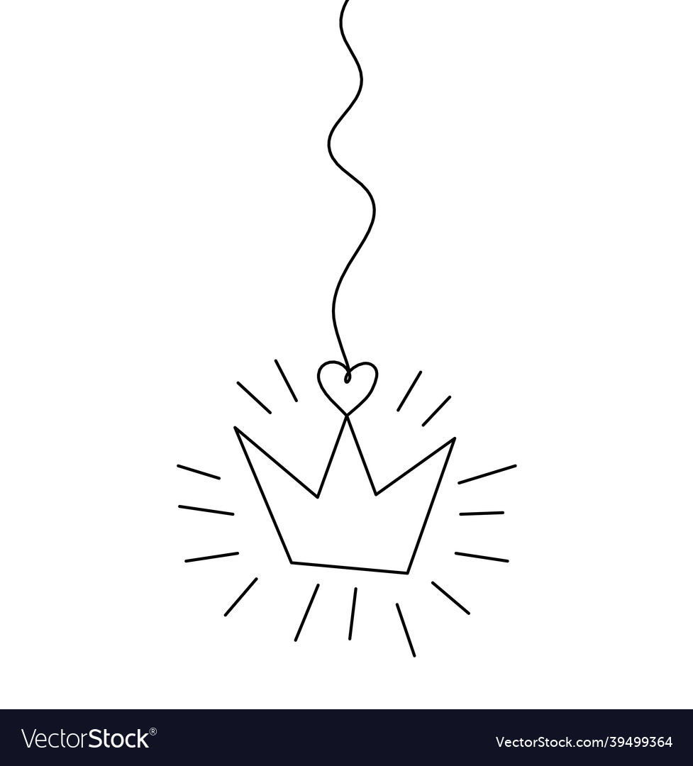 Abstract crown as line drawing on white background