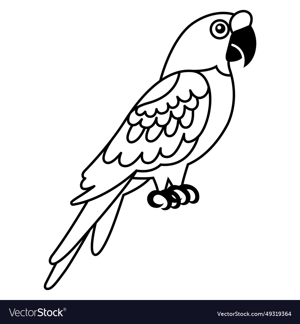 African parrot black icon Royalty Free Vector Image