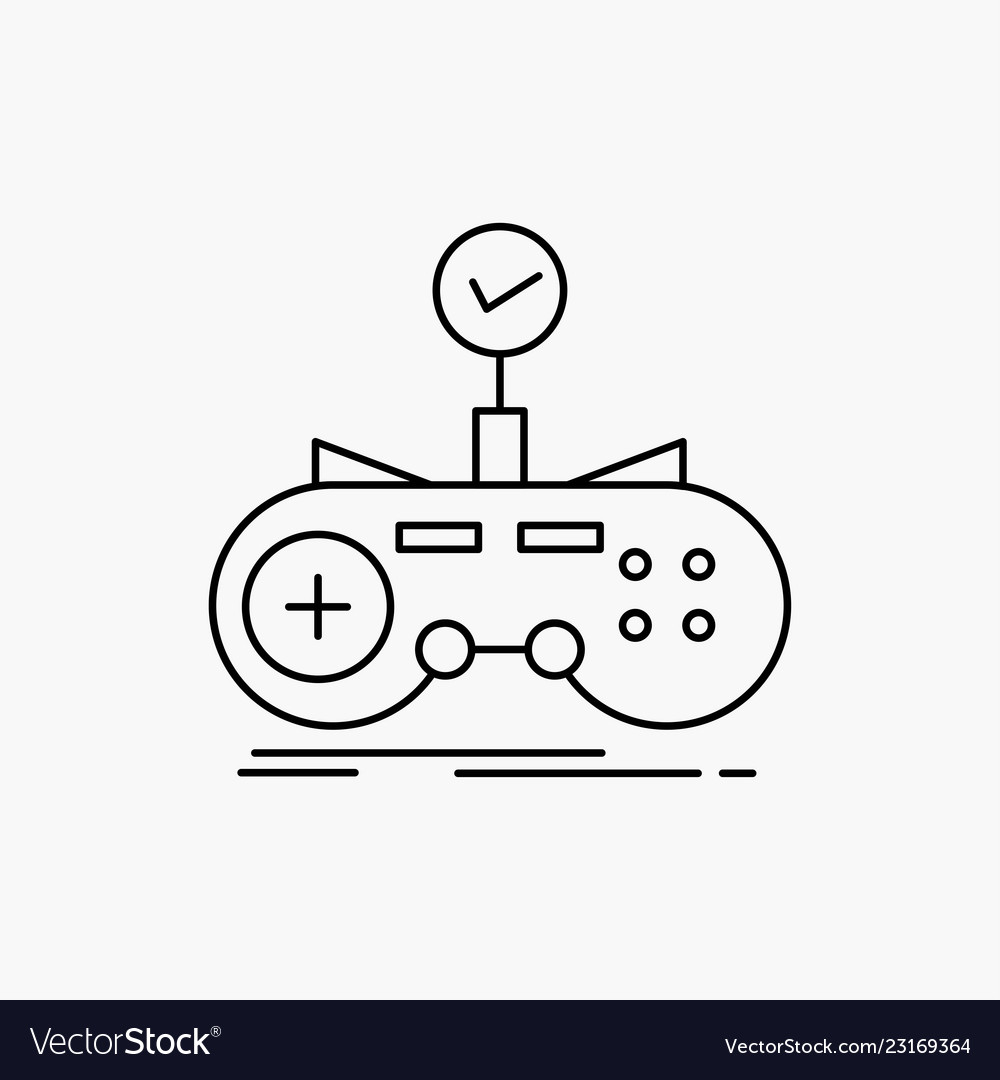 Check controller game gamepad gaming line icon vector image Check controller game gamepad gaming line icon