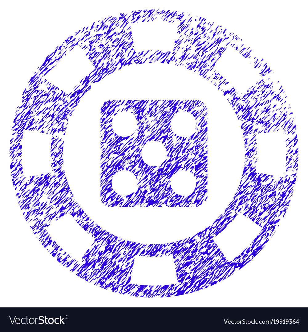 Dice casino chip icon grunge watermark