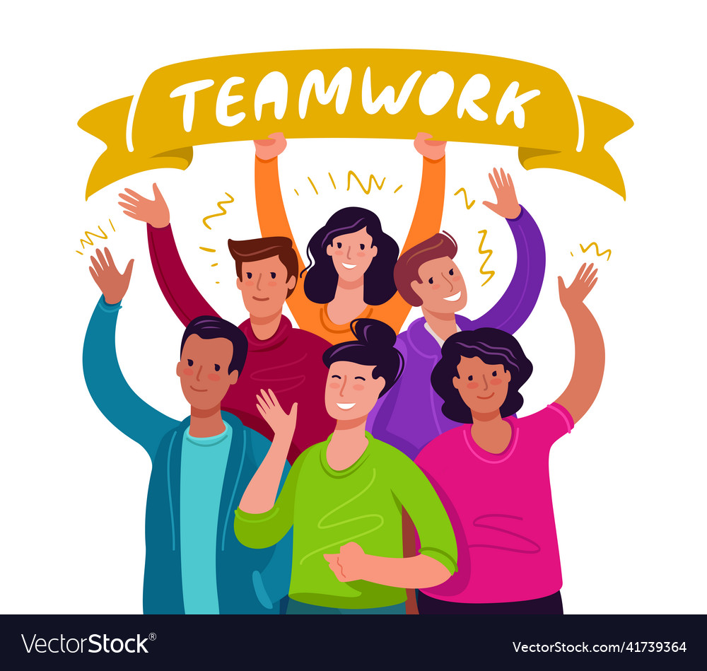 Group of people working together business team Vector Image