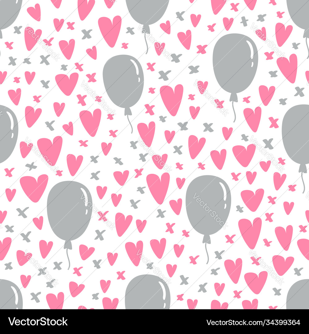 Hearts seamless pattern Royalty Free Vector Image