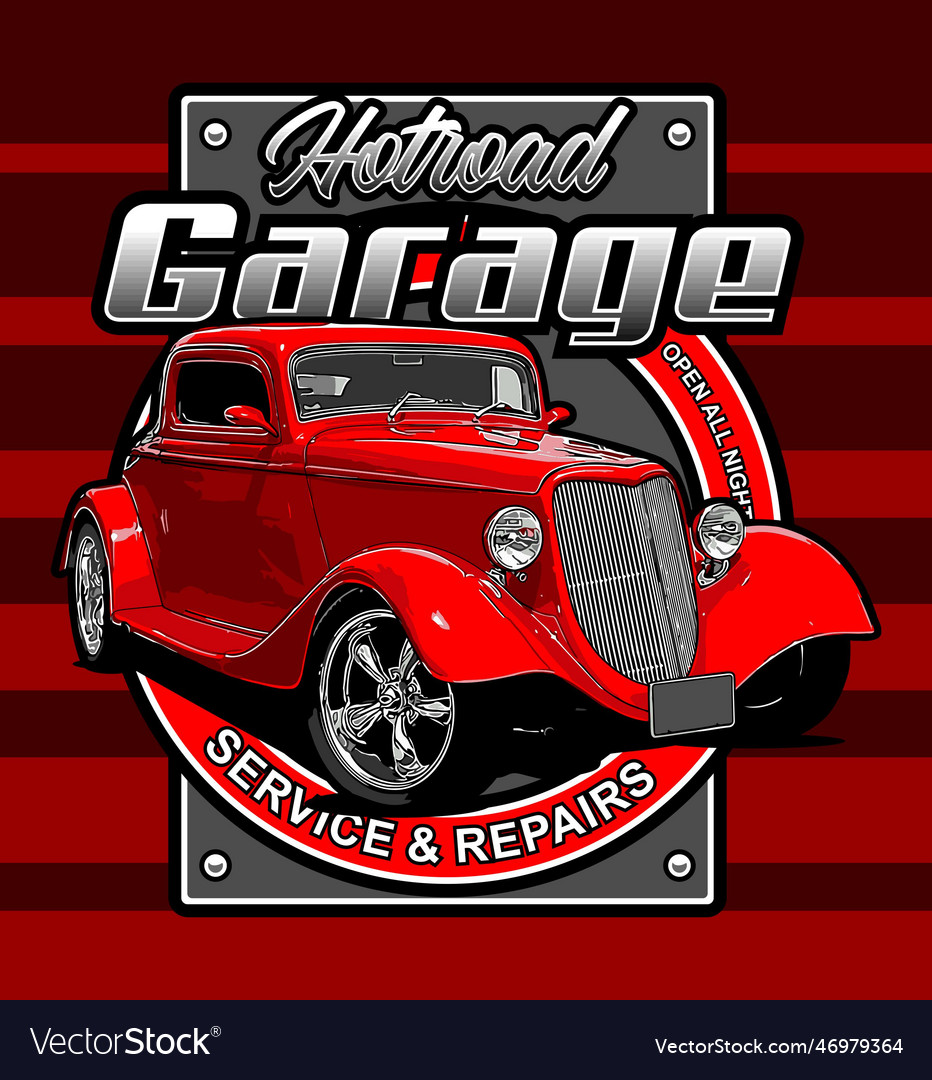 Hotrod garage template for graphic design