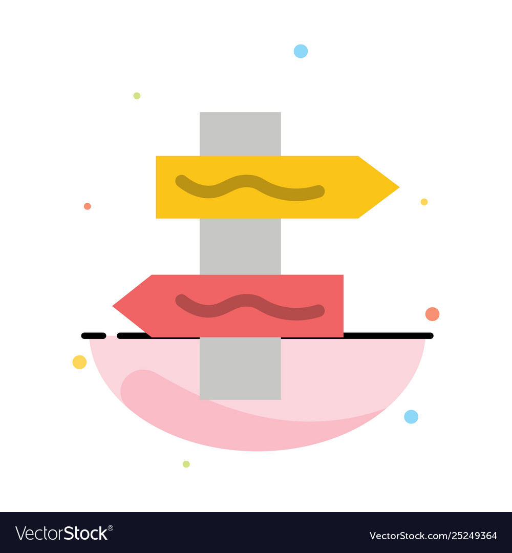 Index navigation road abstract flat color icon vector image Index navigation road abstract flat color icon