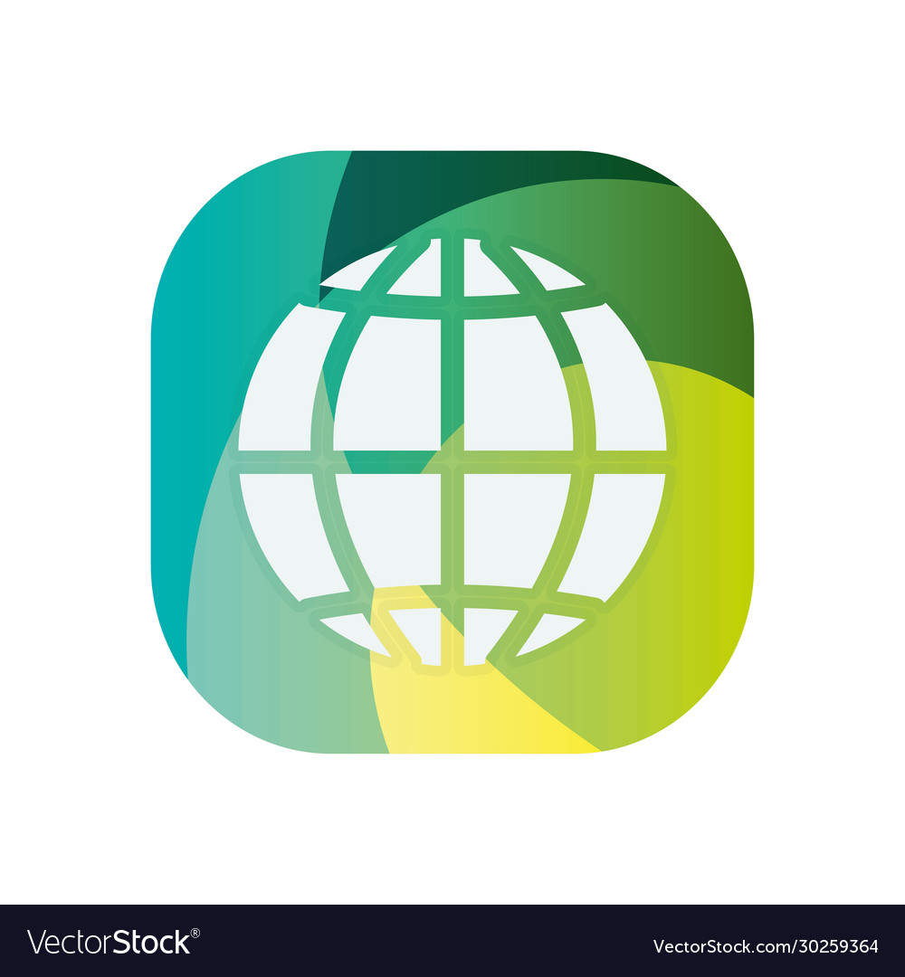 Isolated global sphere block flat style icon