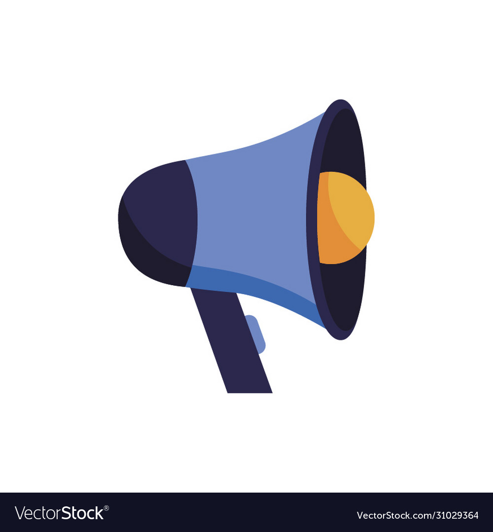 Megaphone sound device isolated icon Royalty Free Vector