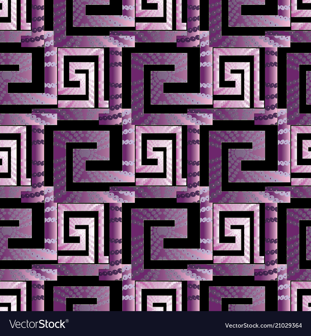 Modern geometric 3d meander seamless pattern Vector Image