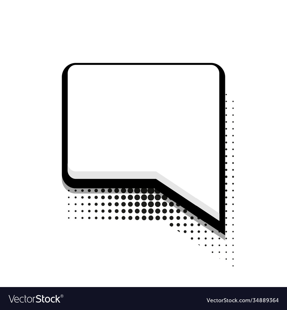 Modern halftone bubble speech icon on white