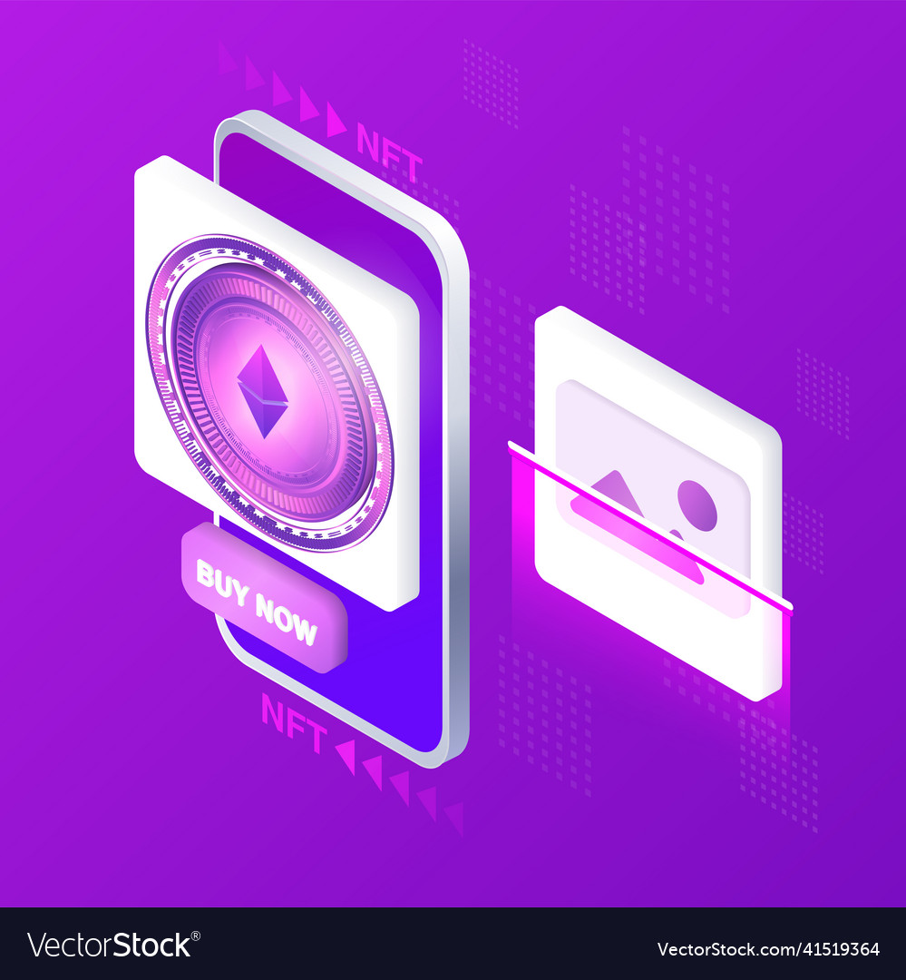 Nft non fungible token text vector image Nft non fungible token text