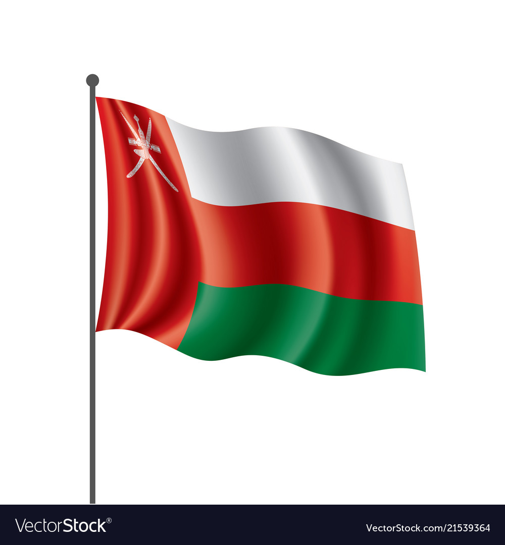 Oman flag on a white Royalty Free Vector Image