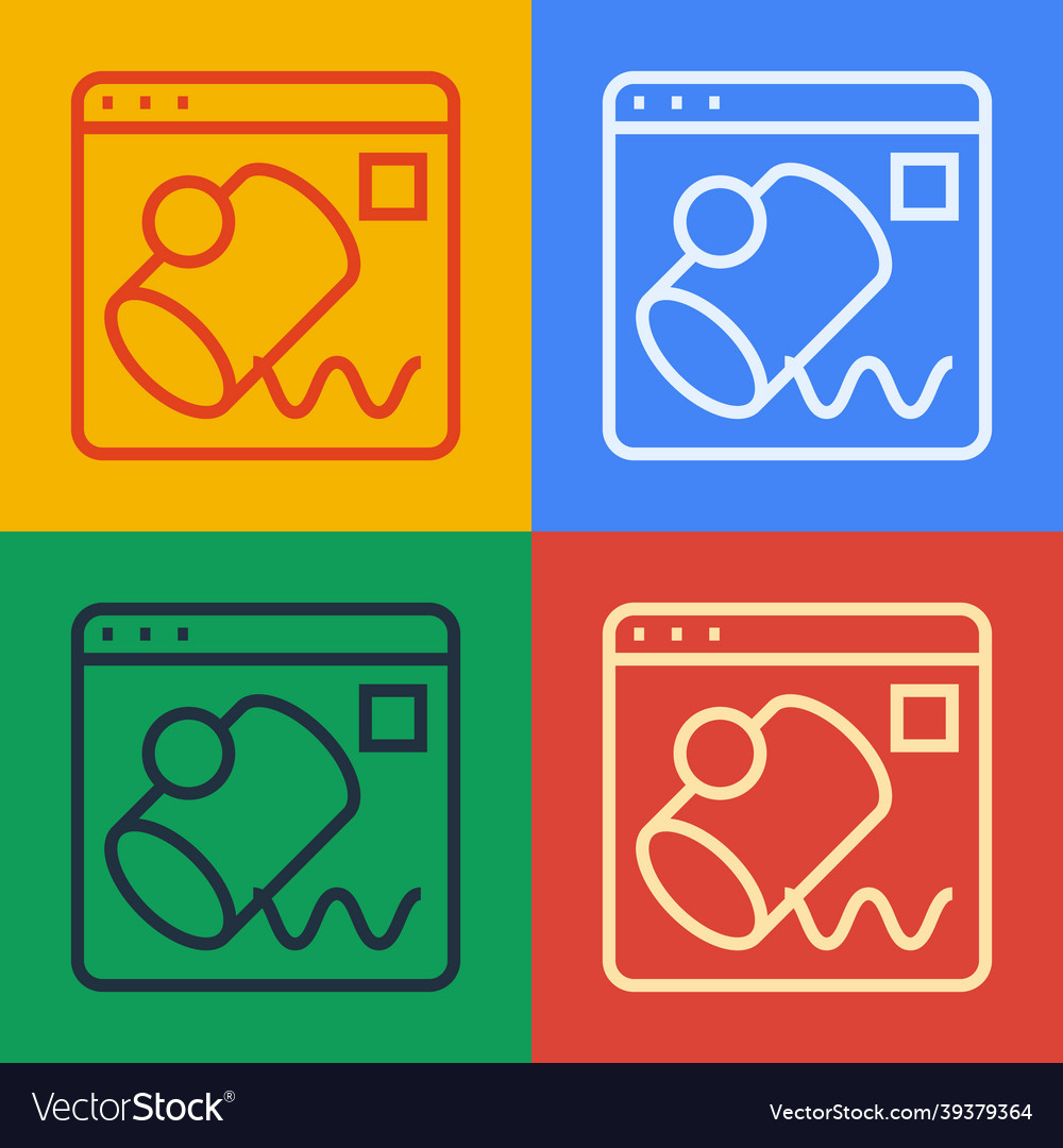 Pop art line data visualisation icon isolated Vector Image Pop art line data visualisation icon isolated