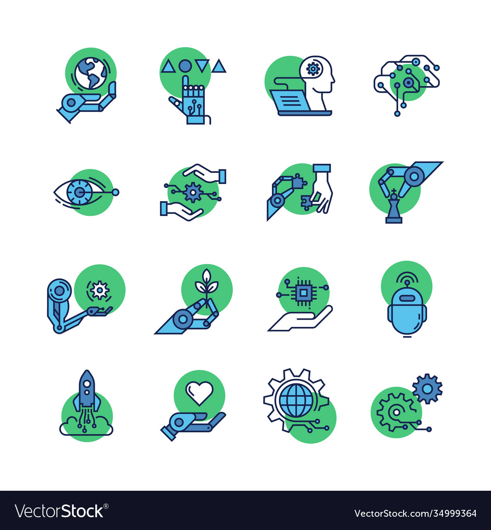 Robotics and artificial intelligence is a large vector image Robotics and artificial intelligence is a large