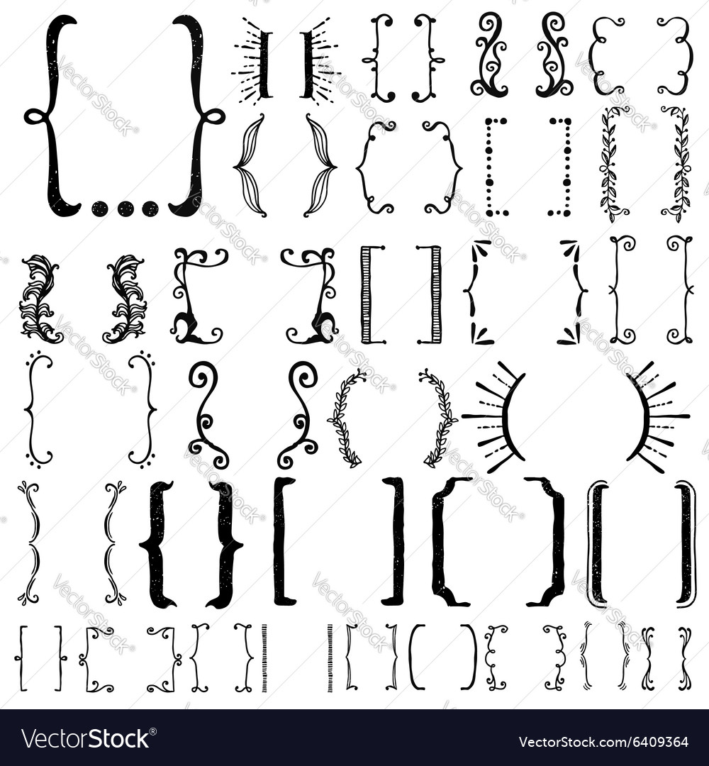 Set brackets Royalty Free Vector Image VectorStock