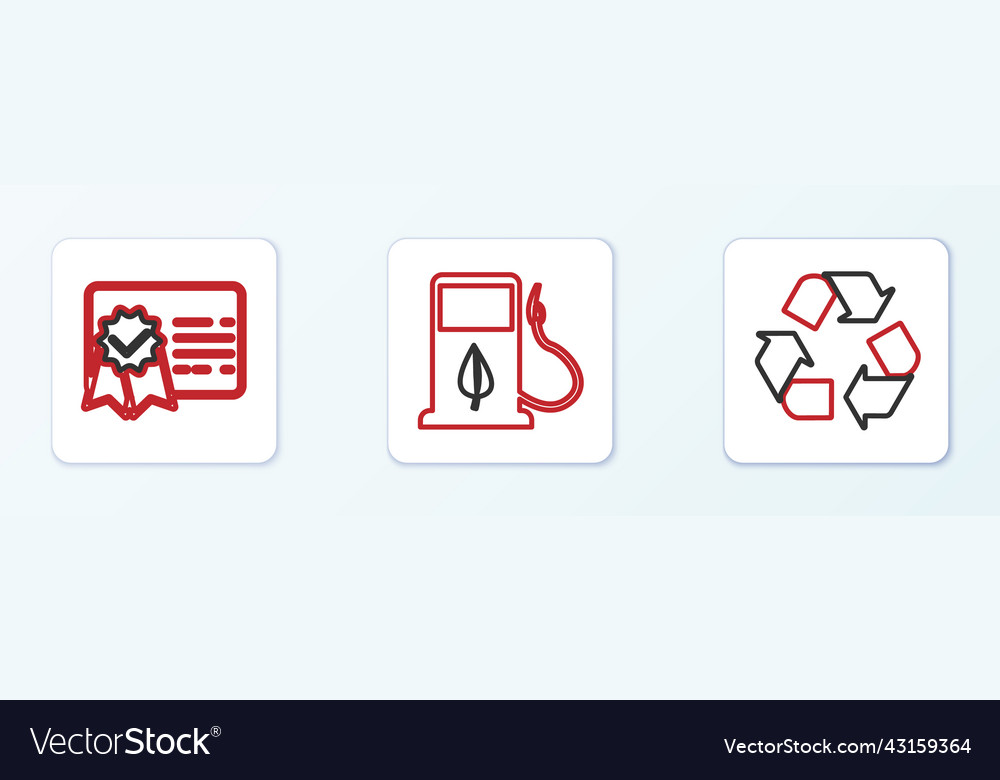 Set line recycle symbol certificate template Vector Image Set line recycle symbol certificate template