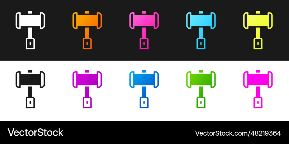 Set medieval battle hammer icon isolated on black Vector Image