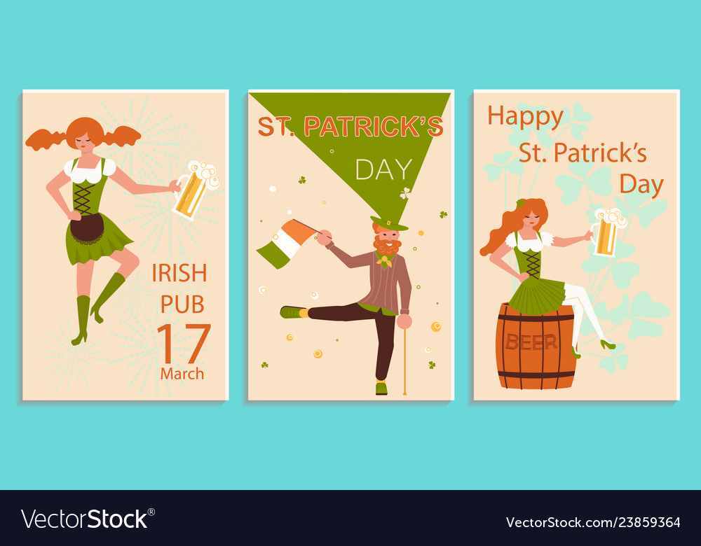 Set of greeting banners saint patricks day