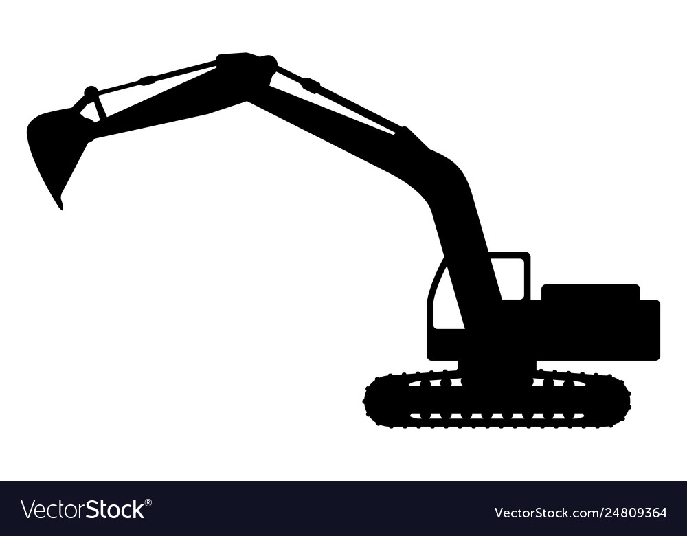 Silhouette excavate Royalty Free Vector Image - VectorStock