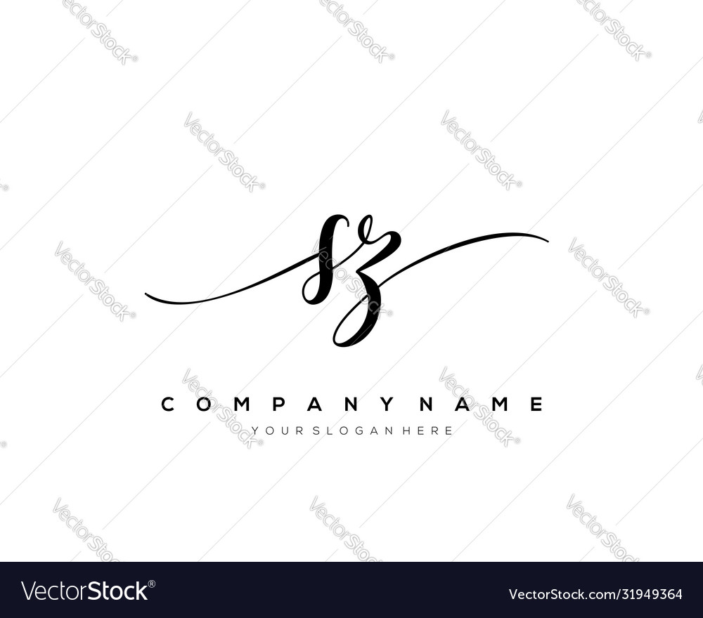 Sz Initial Letter Logo - Handwritten Style