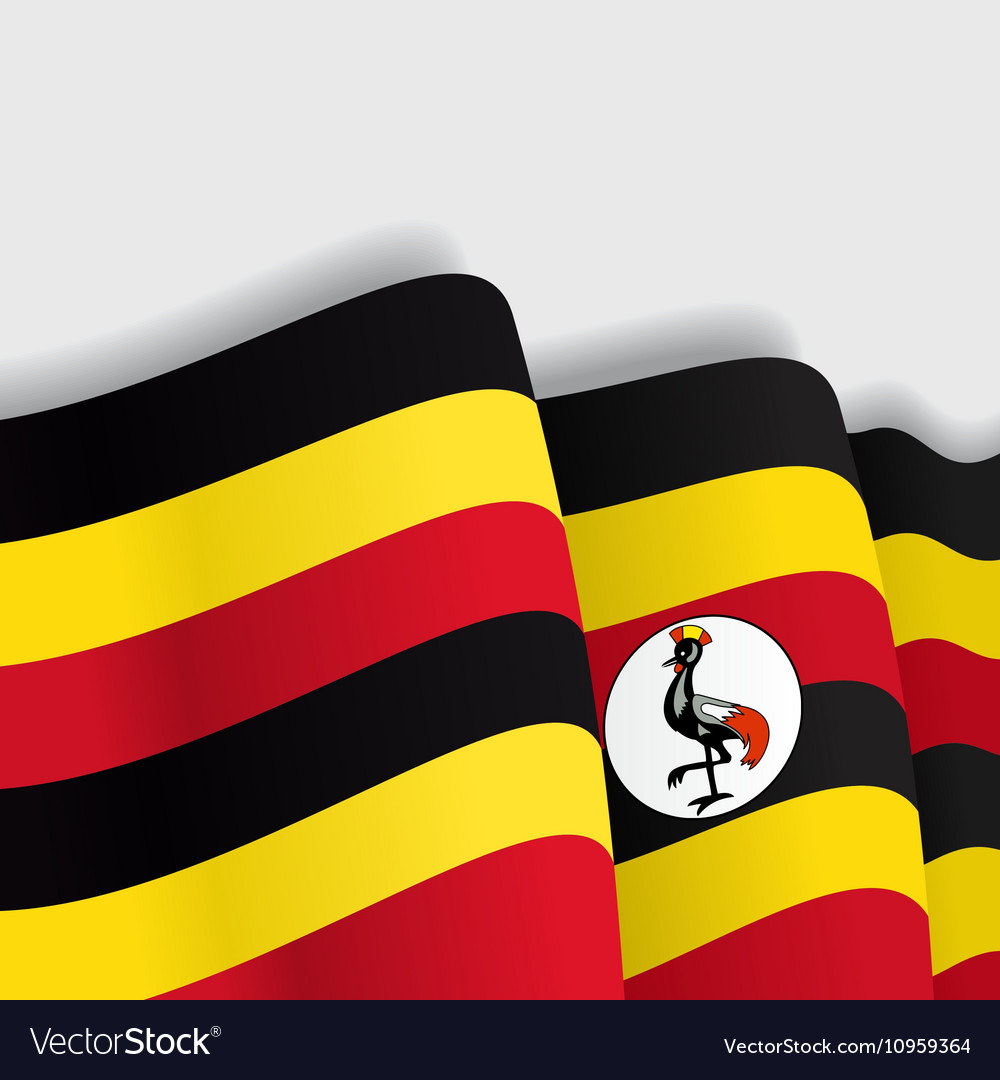 uganda flag waving clipart