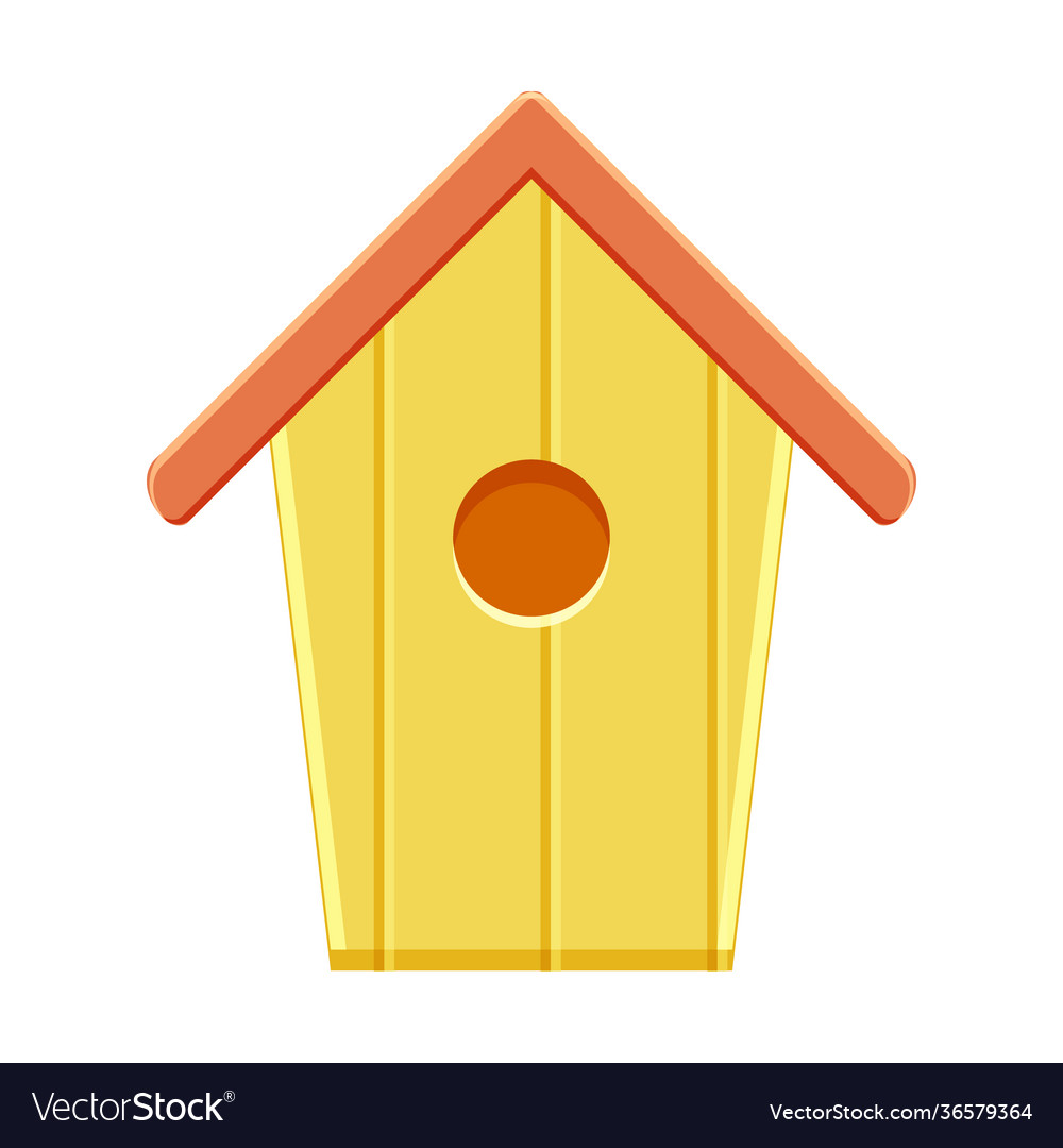 Wooden yello bird house