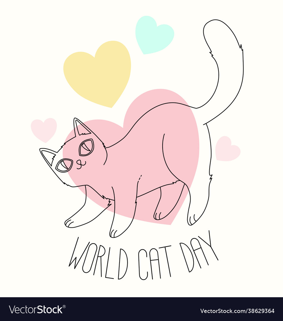 World cat day postcard