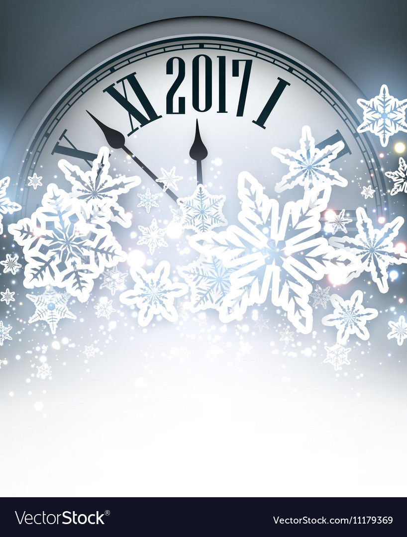 2017 new year background with clock