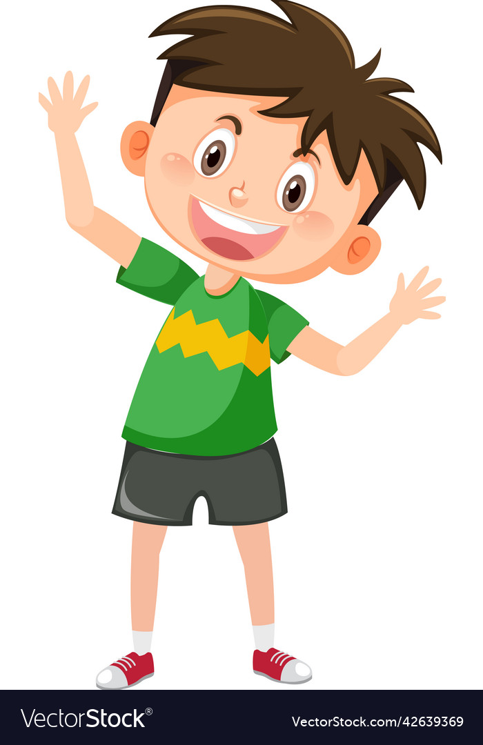 A happy boy cartoon character Royalty Free Vector Image