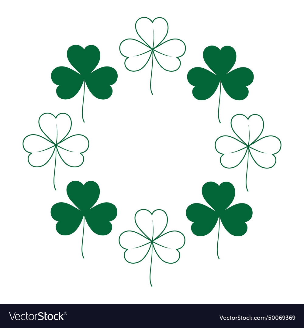 Abstract shamrock frame with top and bottom border vector image Abstract shamrock frame with top and bottom border