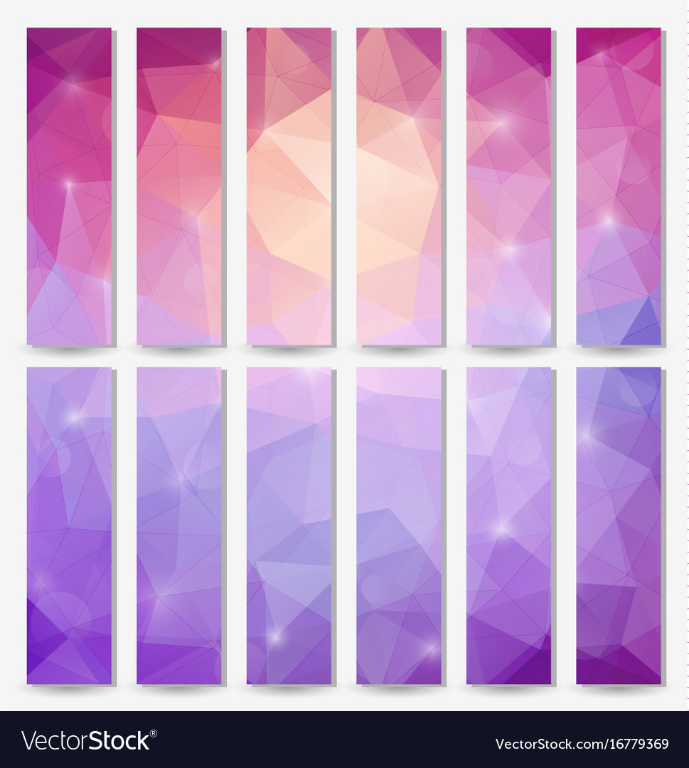 Banners template with triangular mosaic background