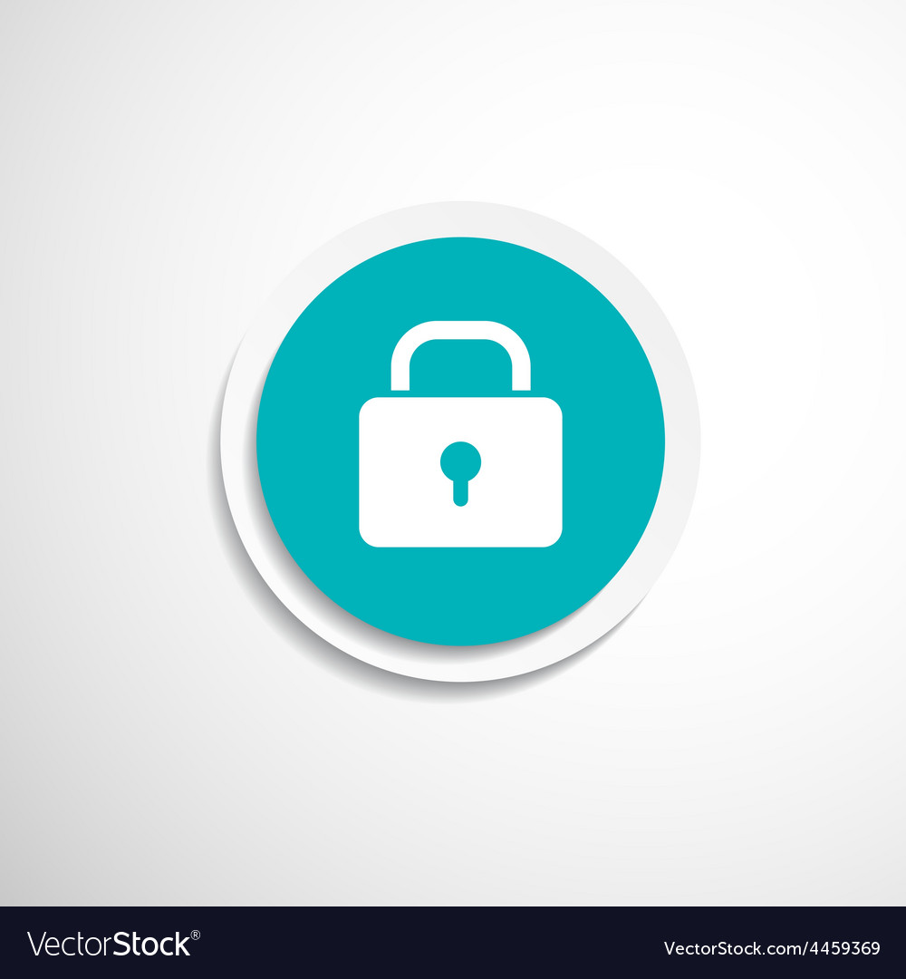 Blue lock icon with protection key password