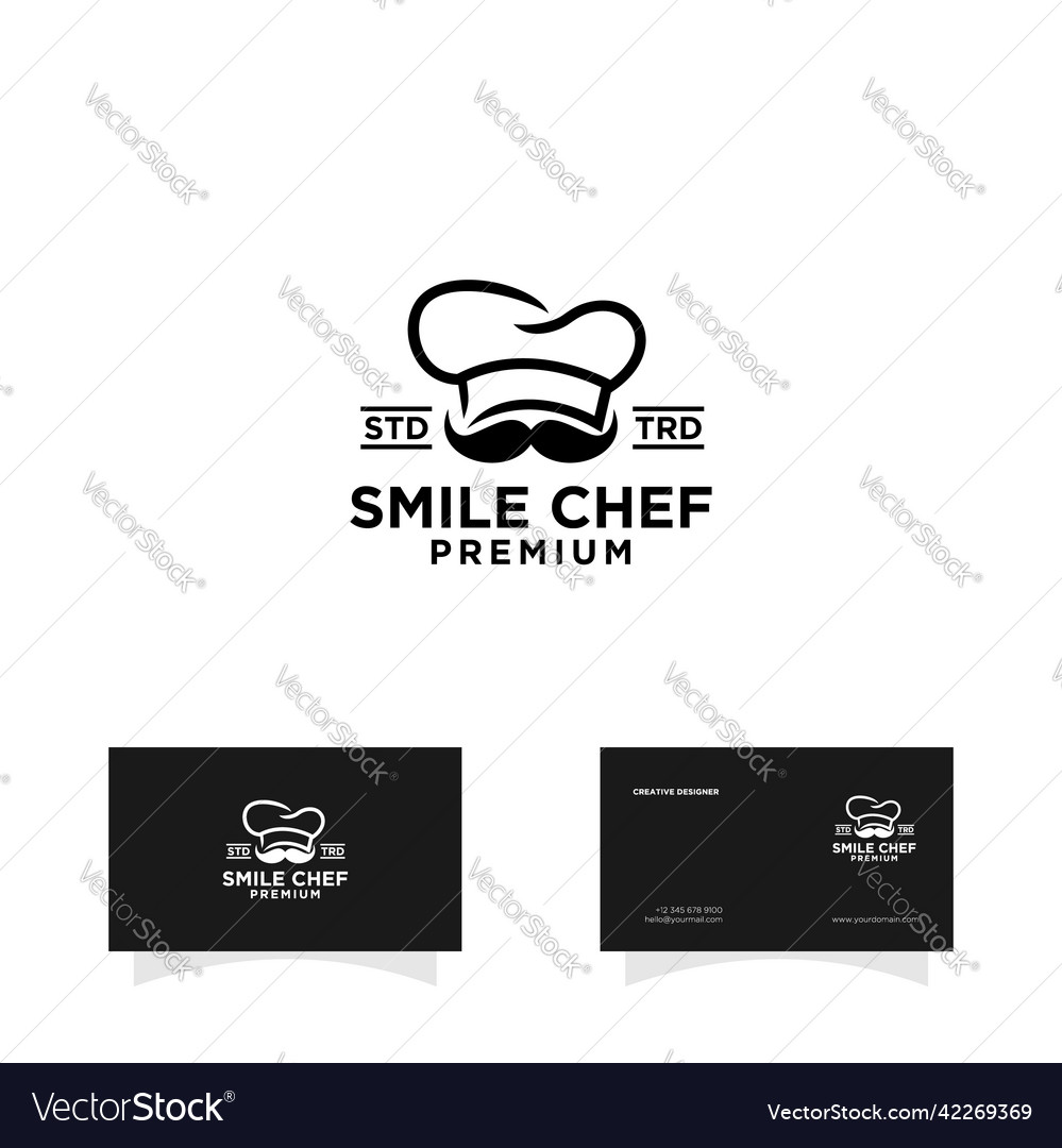 Chef hat cooking logo design Royalty Free Vector Image