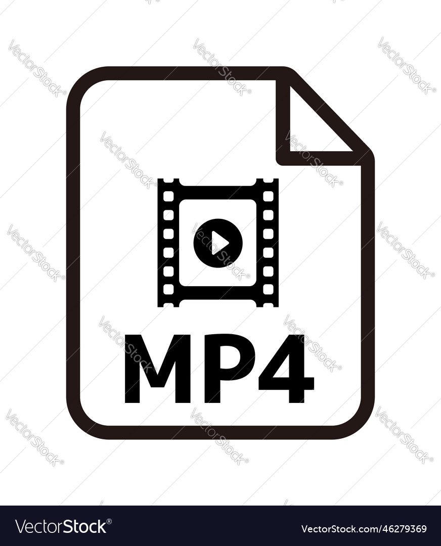 File formats icon mp4 vector image File formats icon mp4