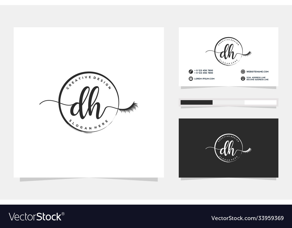 Initial dh feminine logo collections and business