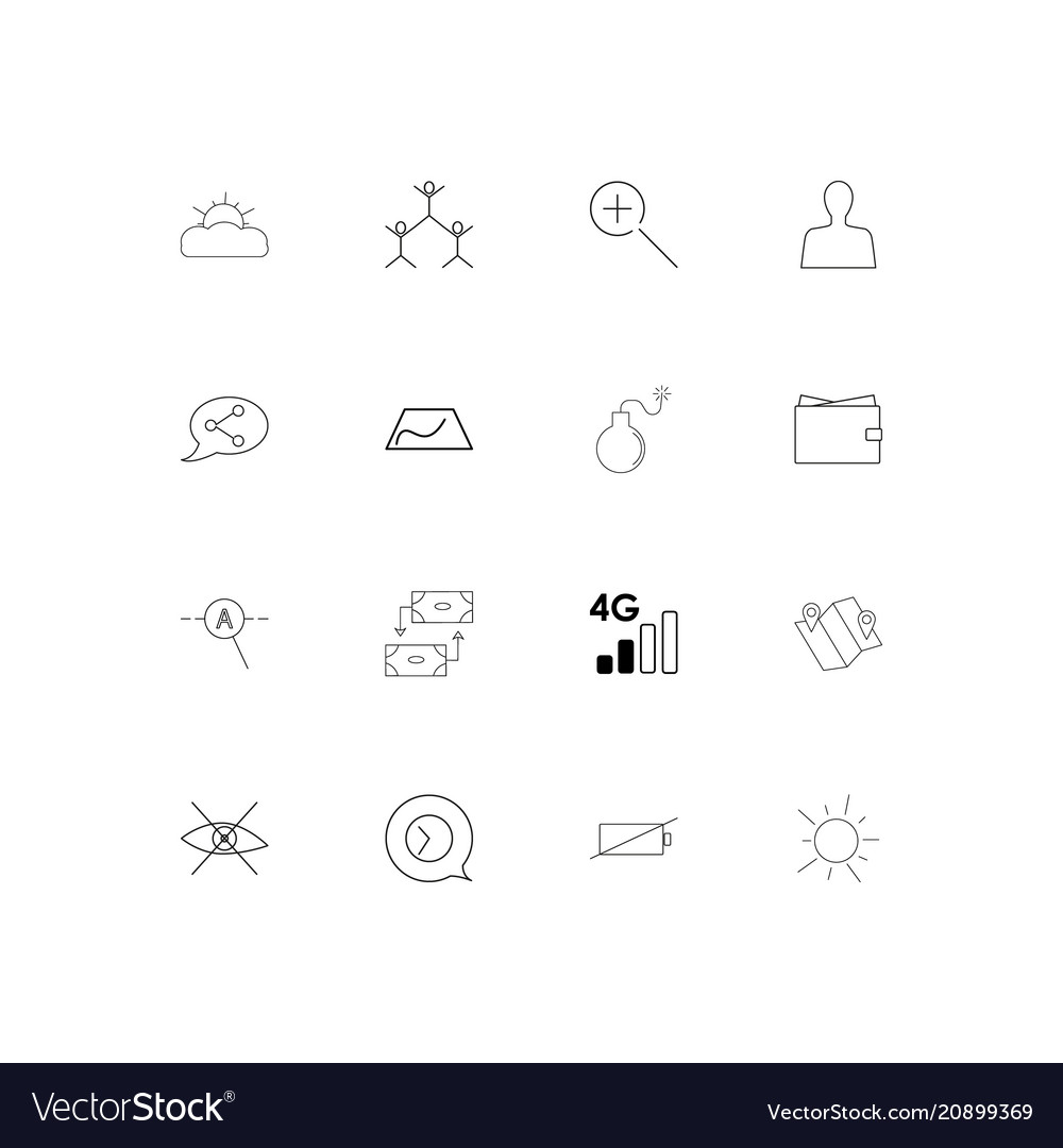 Interface linear thin icons set outlined simple