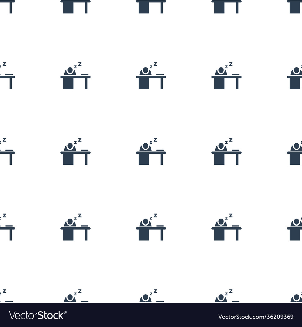 Man sleeping on table icon pattern seamless white