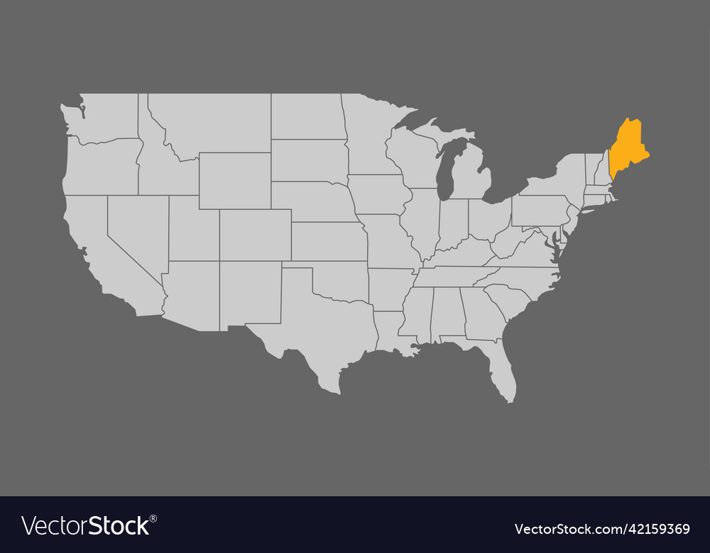 Karte der vereinten Staaten mit Maine-Highlight