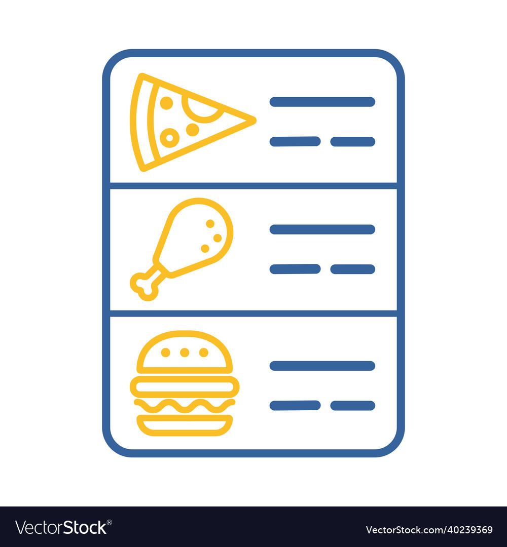 Online food menu isolated icon delivery sign