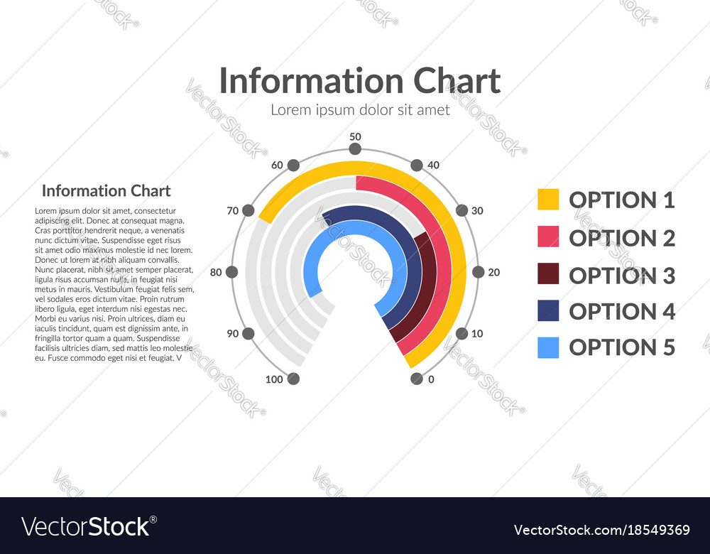 Radial bar infographic element