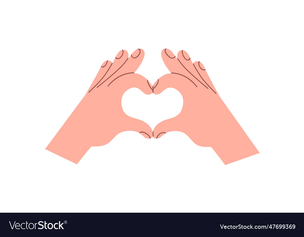 Two hands together forming making heart shape