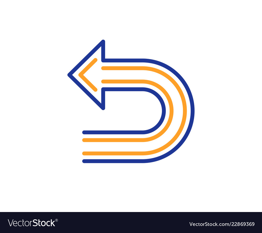 Undo arrow line icon left turn