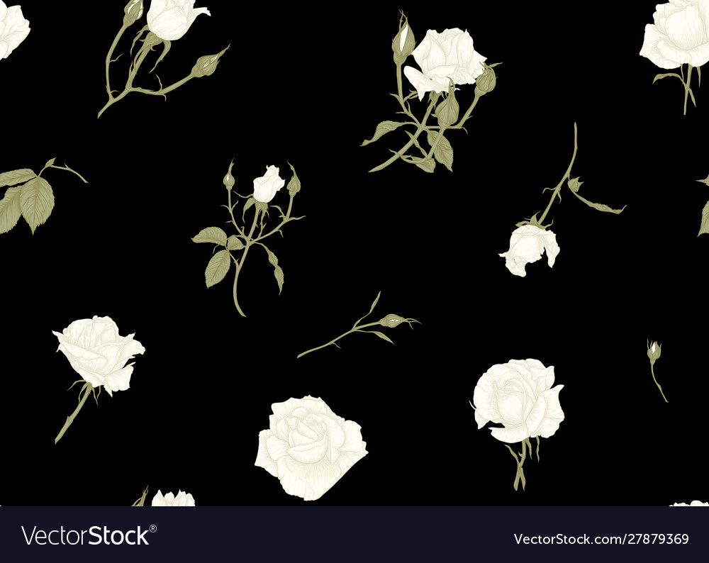 Vintage Roses Engraving Pattern