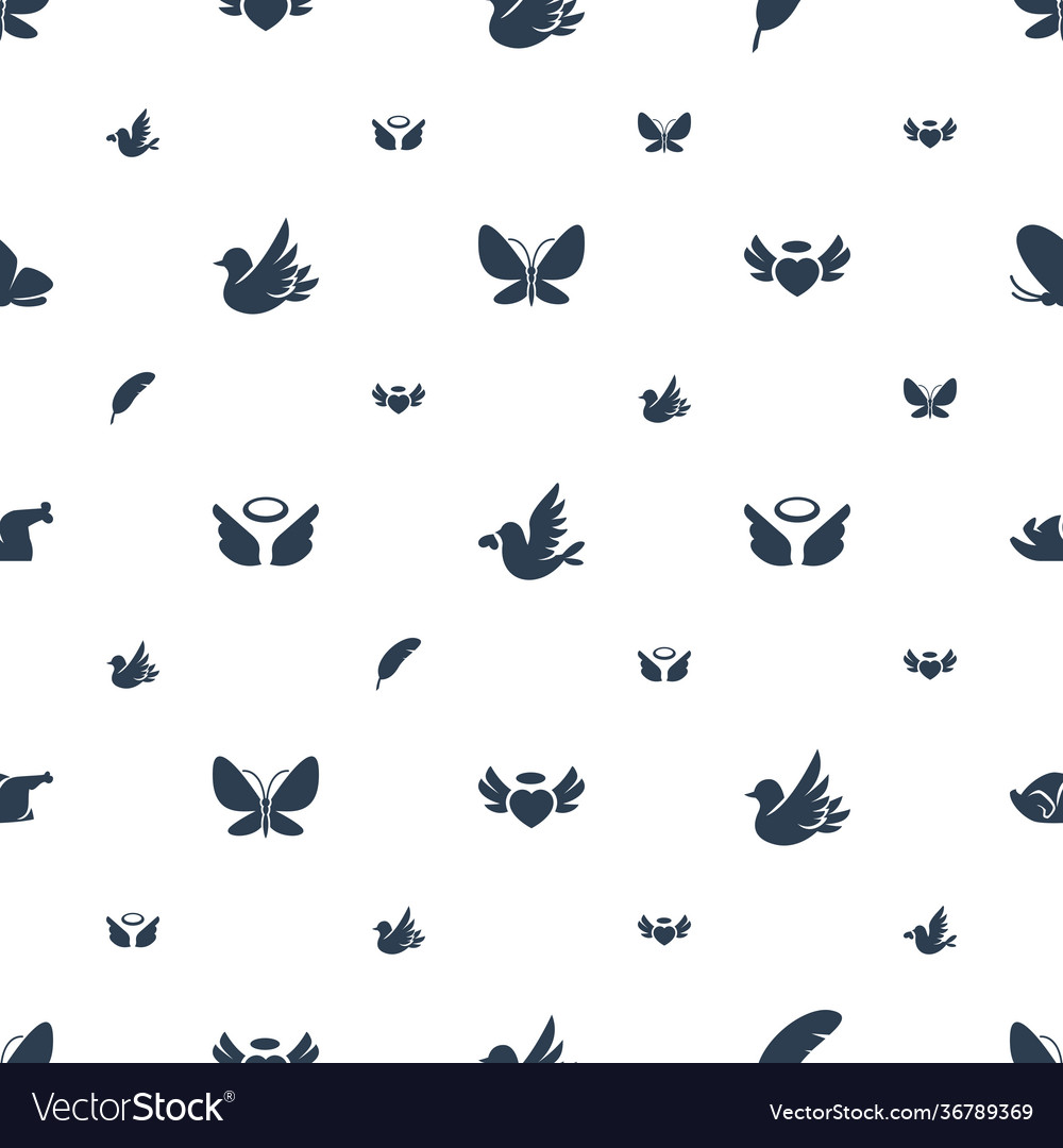 Wing icons pattern seamless white background