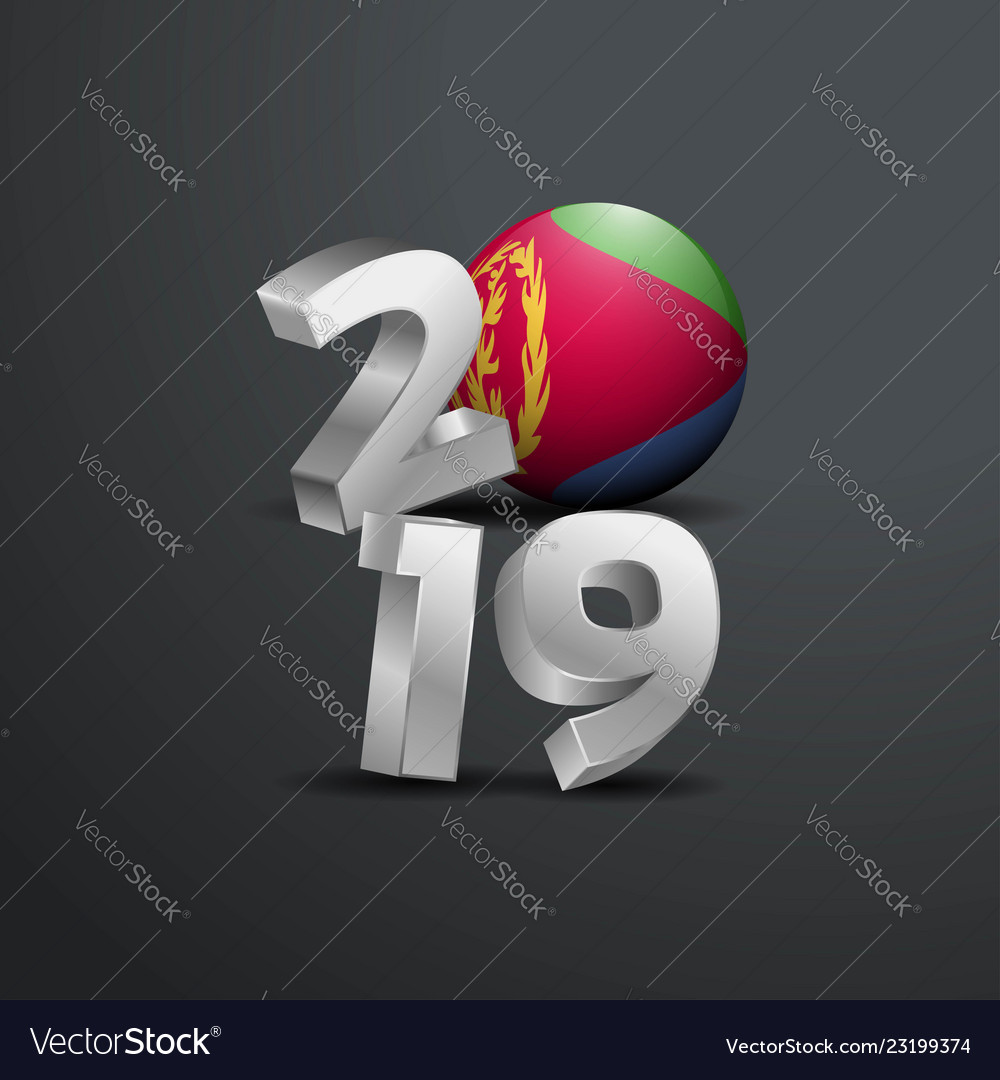2019 grey typography with eritrea flag happy new