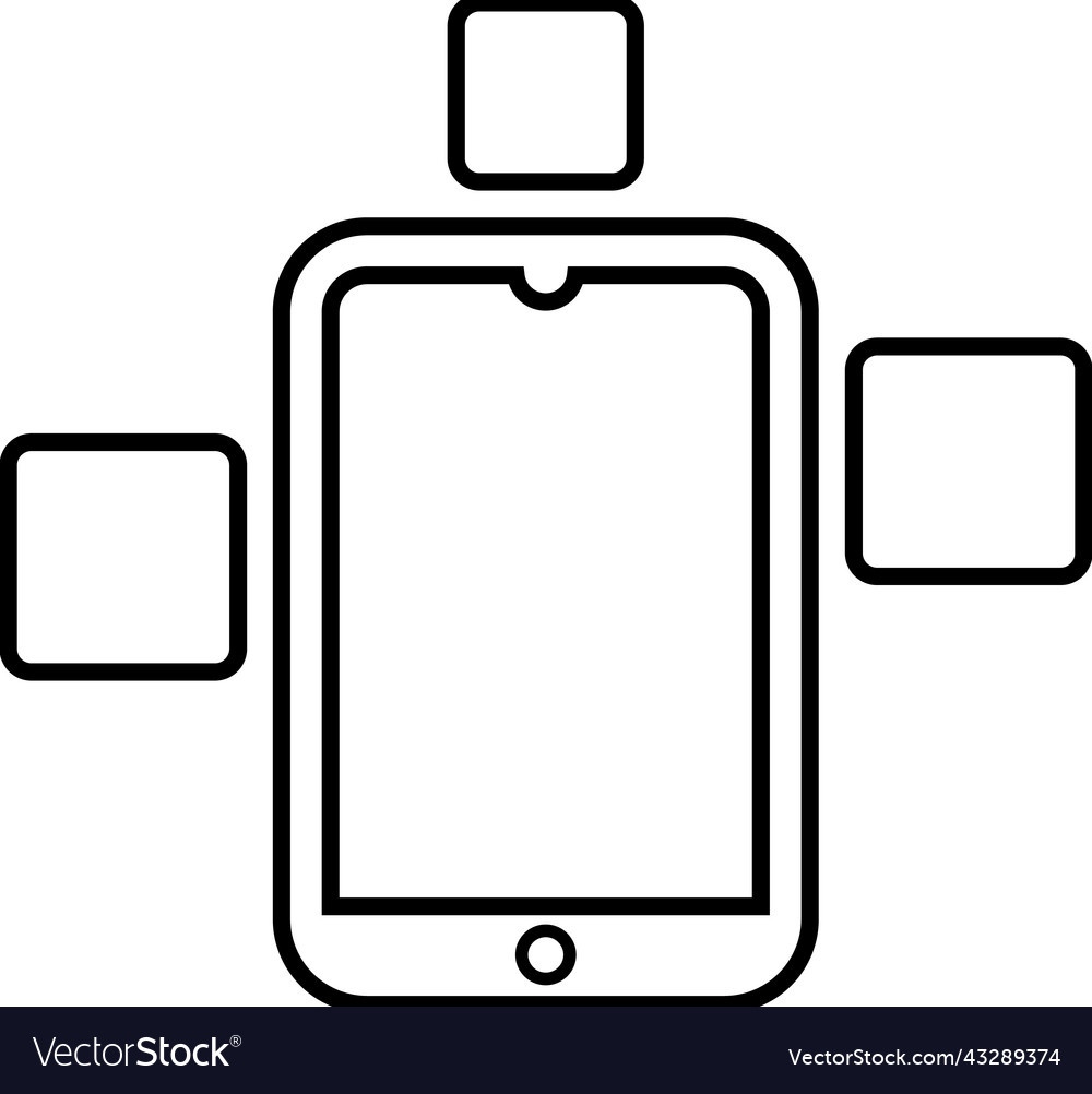 Android modular phone project line icon outline